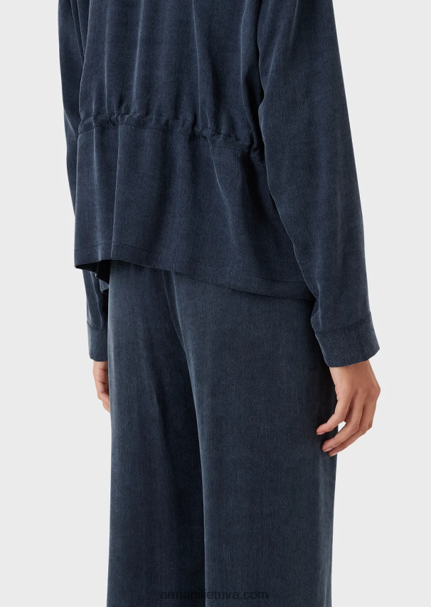 moterysArmani išskalbta vario striukė su sagomis ir raišteliu 02482X2741