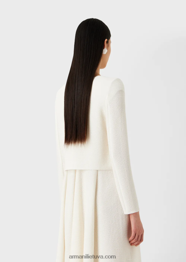 moterys baltas Armani Barre-jersey bolero su užtrauktuku 02482X54
