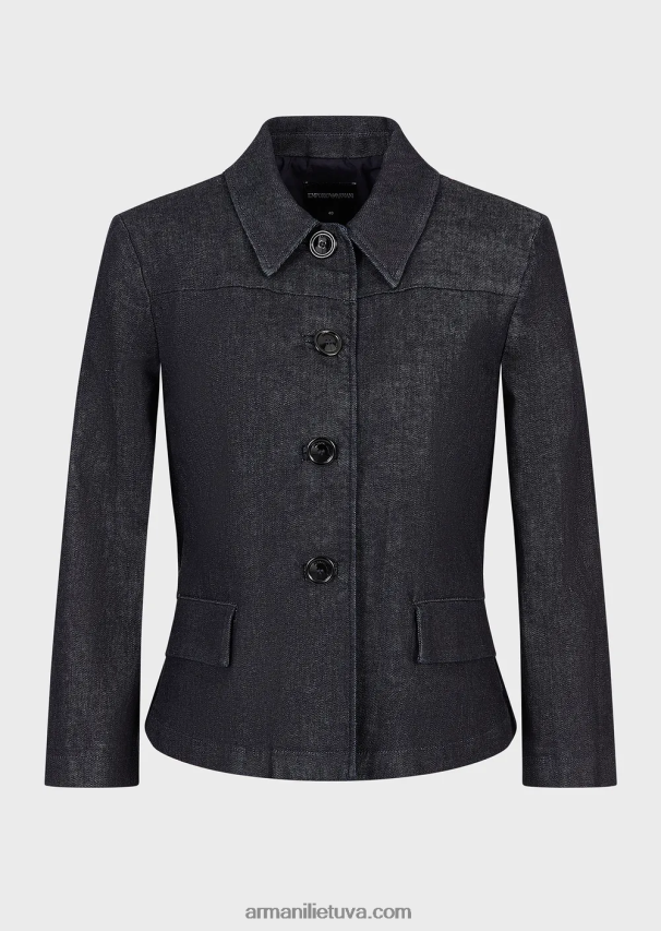 moterys džinsinio audinio Armani išskalauto merserizuoto džinsinio švarko 02482X49