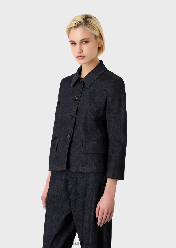 moterys džinsinio audinio Armani išskalauto merserizuoto džinsinio švarko 02482X49