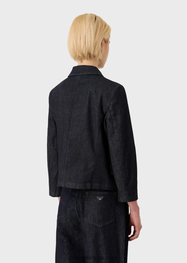 moterys džinsinio audinio Armani išskalauto merserizuoto džinsinio švarko 02482X49