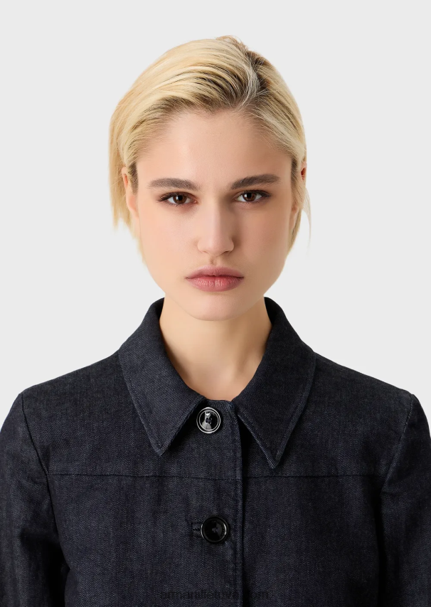 moterys džinsinio audinio Armani išskalauto merserizuoto džinsinio švarko 02482X49