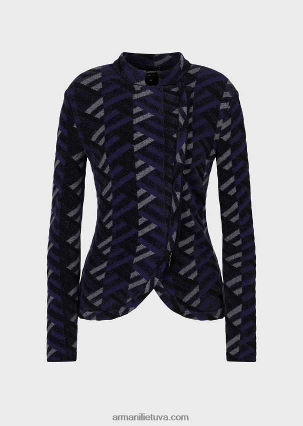 moterys modelis Armani žakardo megztas tulpių apvadu megztinis 02482X56