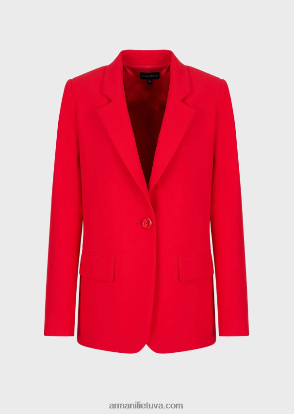 moterys raudona Armani vienaeilis švarkas su atvartais 02482X35