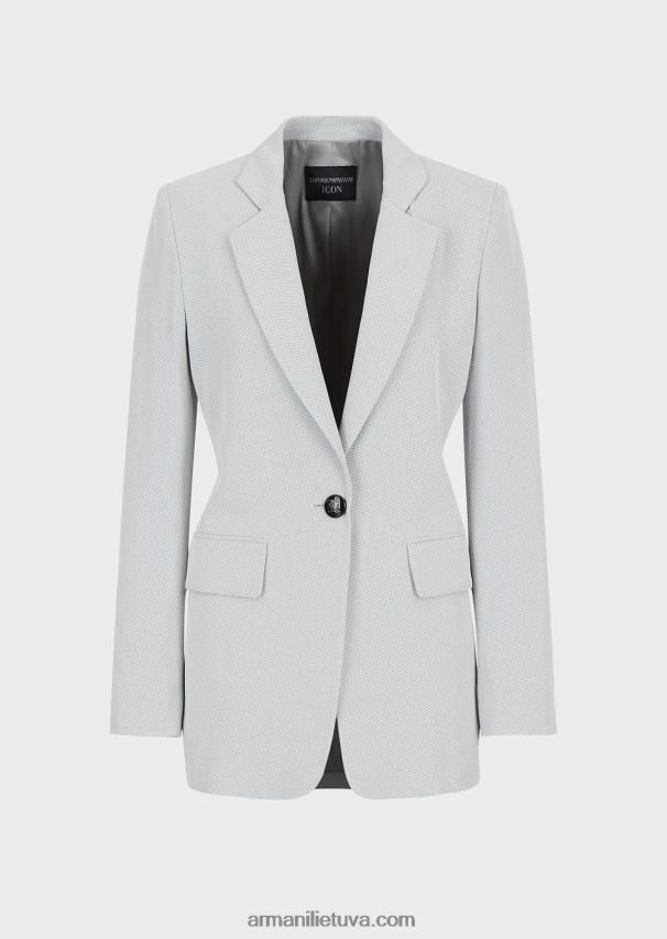 moterys šviesiai pilka Armani atvartas su ševrono mikro raštu 02482X2739