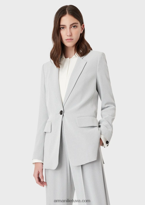 moterys šviesiai pilka Armani atvartas su ševrono mikro raštu 02482X2739