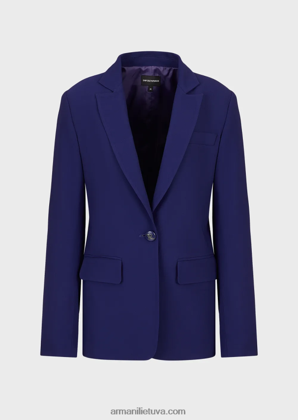 moterys violetinė Armani vieneilis striukė iš tamprios viskozės 02482X34