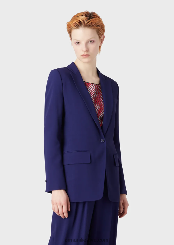 moterys violetinė Armani vieneilis striukė iš tamprios viskozės 02482X34