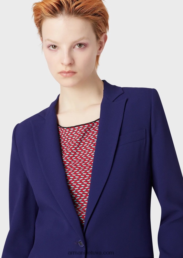 moterys violetinė Armani vieneilis striukė iš tamprios viskozės 02482X34