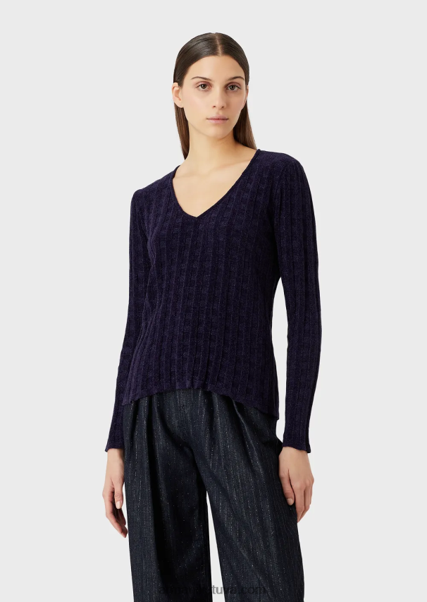 moterysArmani V formos kaklo džemperis iš lurex check žakardo audinio 02482X202