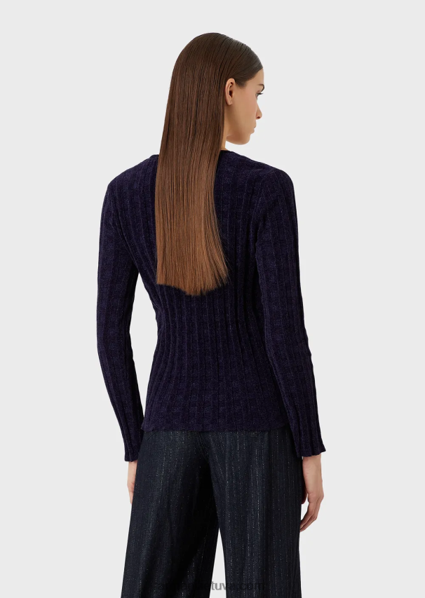 moterysArmani V formos kaklo džemperis iš lurex check žakardo audinio 02482X202