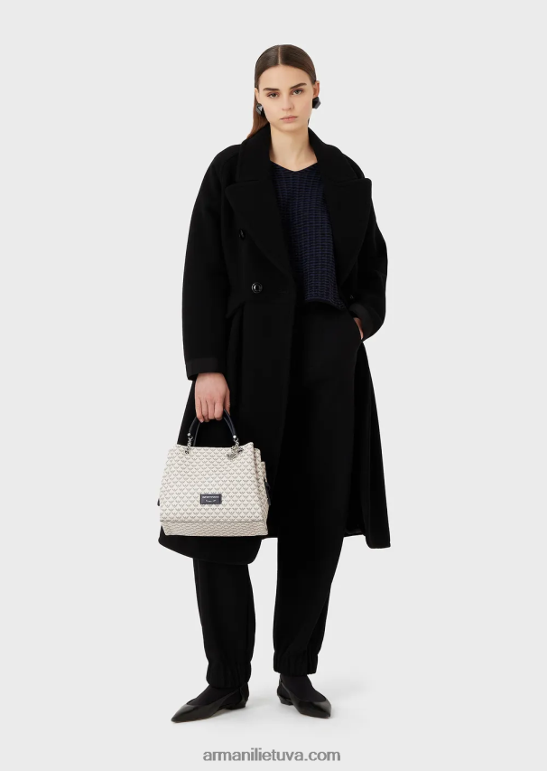 moterysArmani V formos kaklo megztinis iš 3d efekto dviejų atspalvių audinio 02482X193