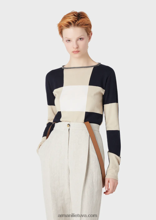 moterysArmani besiūlis kašmyro mišinio šilko žakardo džemperis 02482X216