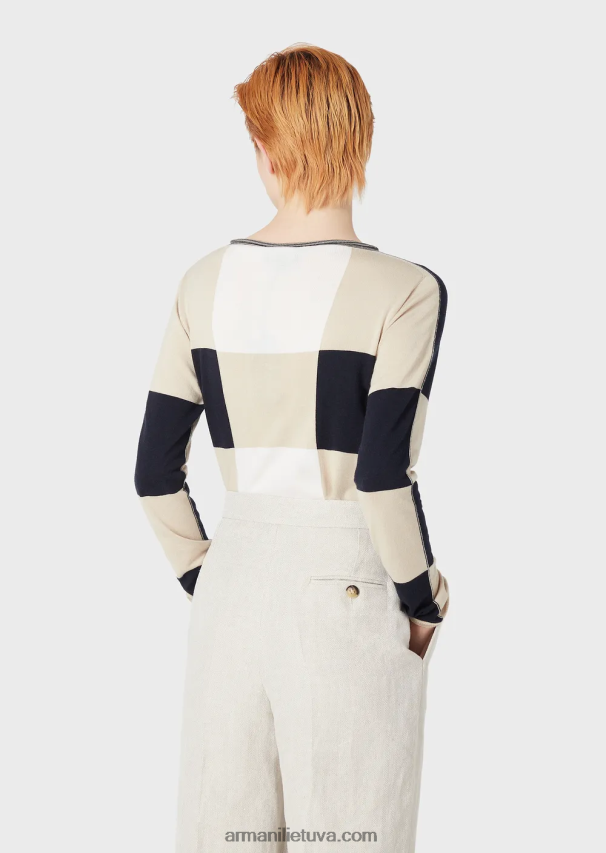 moterysArmani besiūlis kašmyro mišinio šilko žakardo džemperis 02482X216