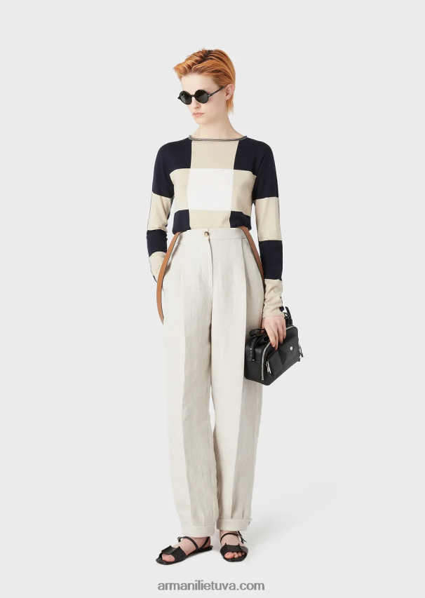 moterysArmani besiūlis kašmyro mišinio šilko žakardo džemperis 02482X216