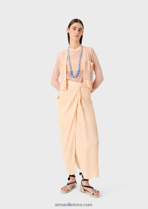 moterysArmani pusiau permatomas viskozės trikotažo viršus 02482X215