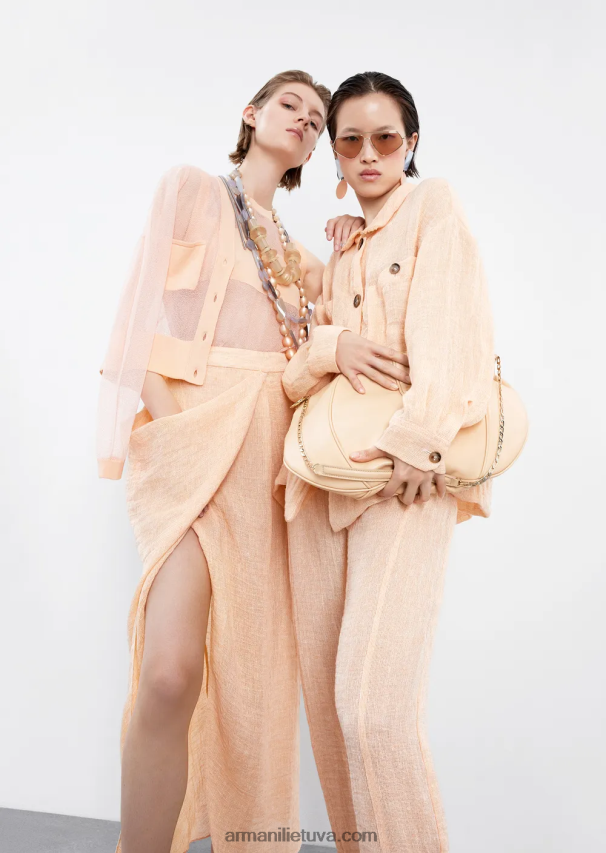 moterysArmani pusiau permatomas viskozės trikotažo viršus 02482X215