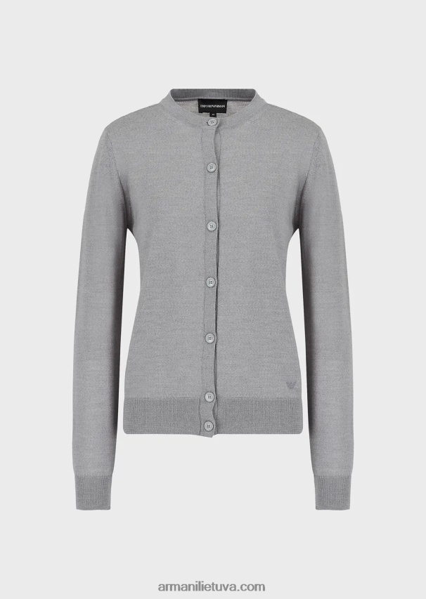 moterys melanžinė pilka Armani grynos vilnos megztinis 02482X223