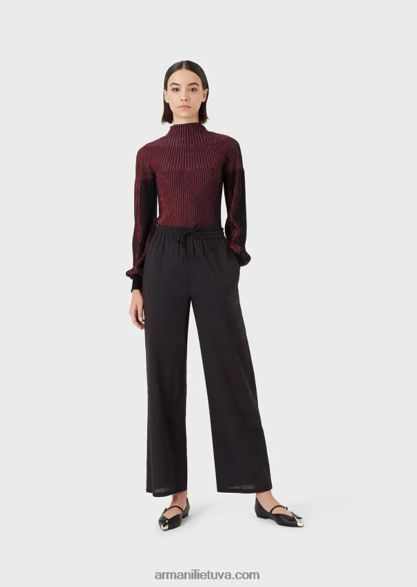 moterys modelis Armani Lurex džemperis su kakleliu su visu modeliu 02482X204