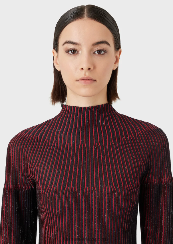 moterys modelis Armani Lurex džemperis su kakleliu su visu modeliu 02482X204