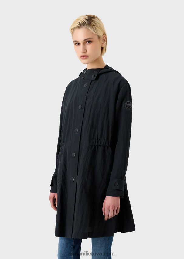 moterysArmani paltas su gobtuvu su techninėmis elastingomis detalėmis 02482X237