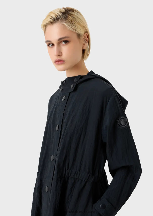 moterysArmani paltas su gobtuvu su techninėmis elastingomis detalėmis 02482X237