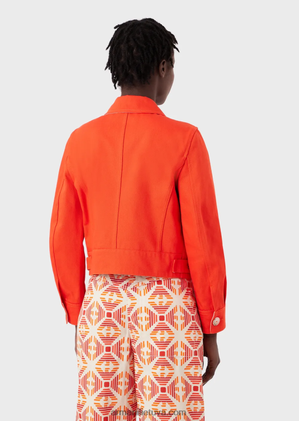 moterys oranžinė Armani tvarios kolekcijos ekologiška bulių karpyta palaidinė 02482X251