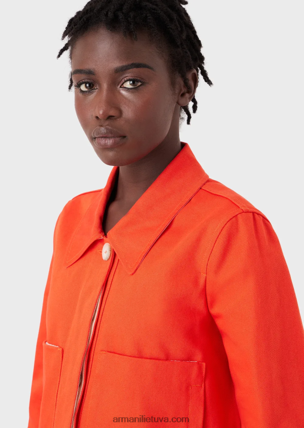 moterys oranžinė Armani tvarios kolekcijos ekologiška bulių karpyta palaidinė 02482X251