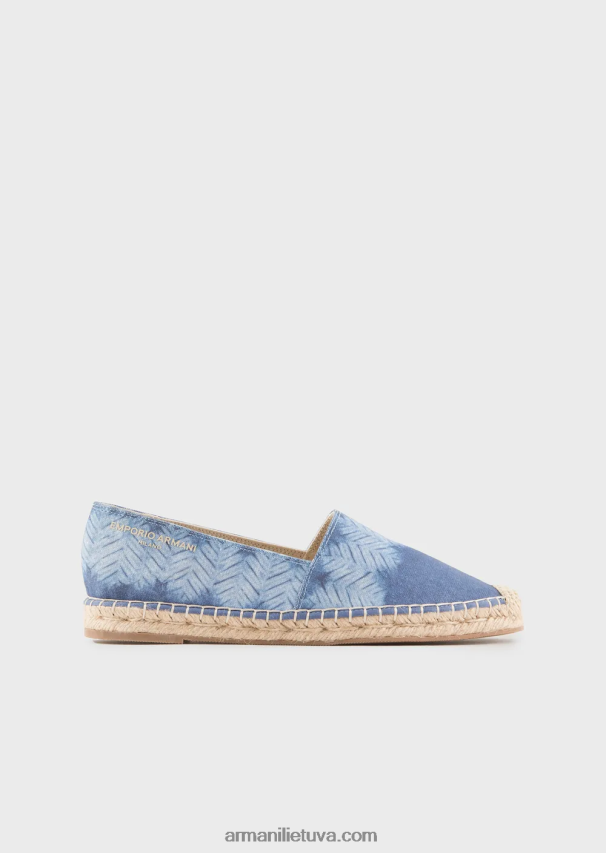 moterys žydros spalvos Armani spausdintos drobės espadrilės 02482X540