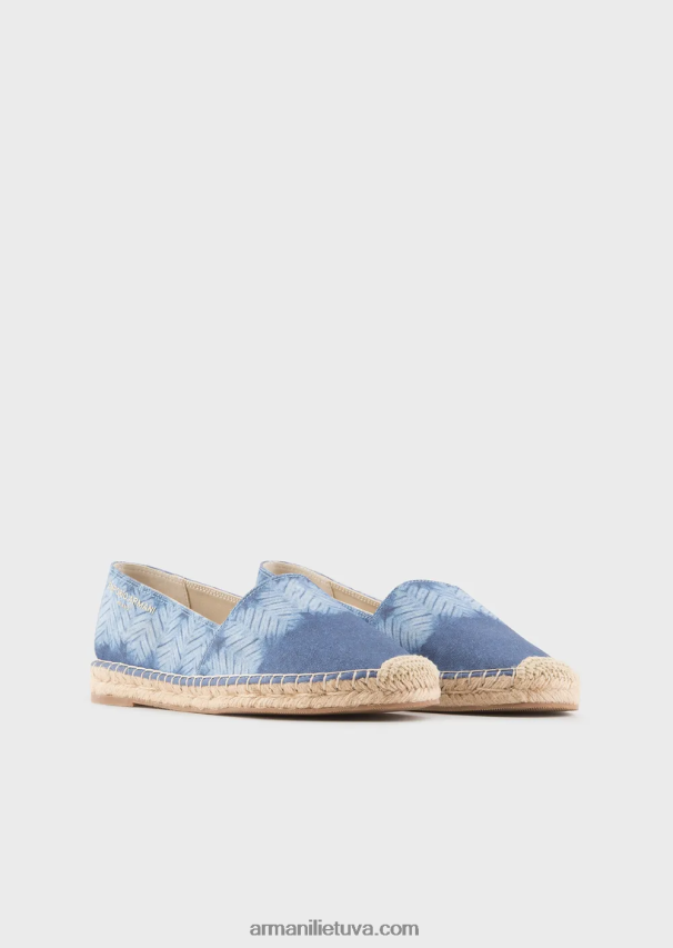 moterys žydros spalvos Armani spausdintos drobės espadrilės 02482X540