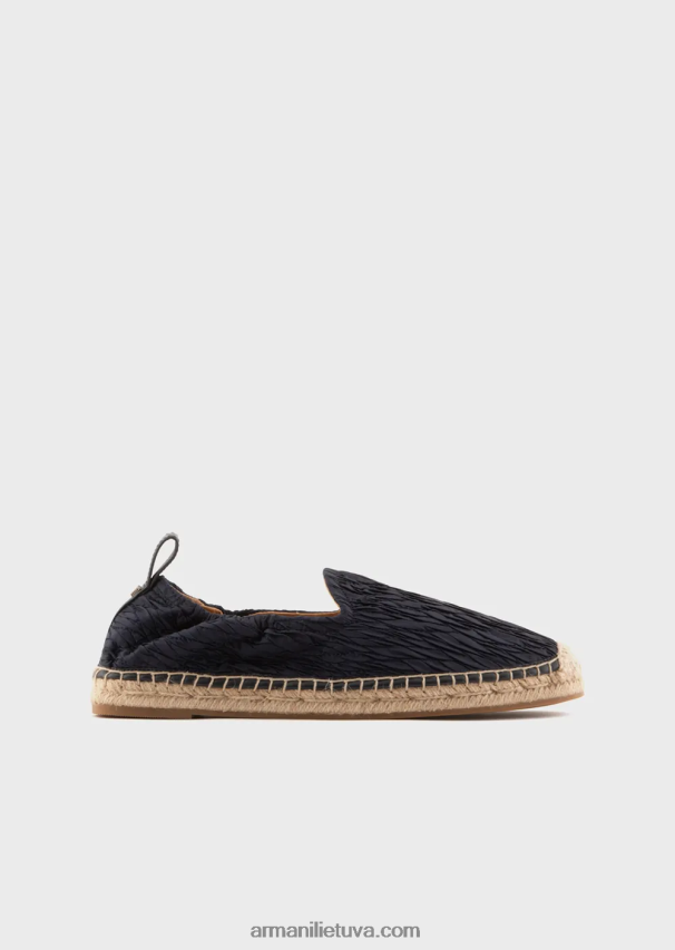 vyrų tamsiai mėlyna Armani klostuotos nailoninės espadrilės 02482X1851