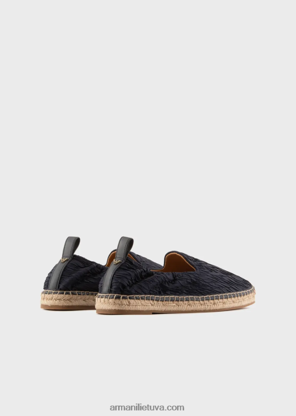 vyrų tamsiai mėlyna Armani klostuotos nailoninės espadrilės 02482X1851