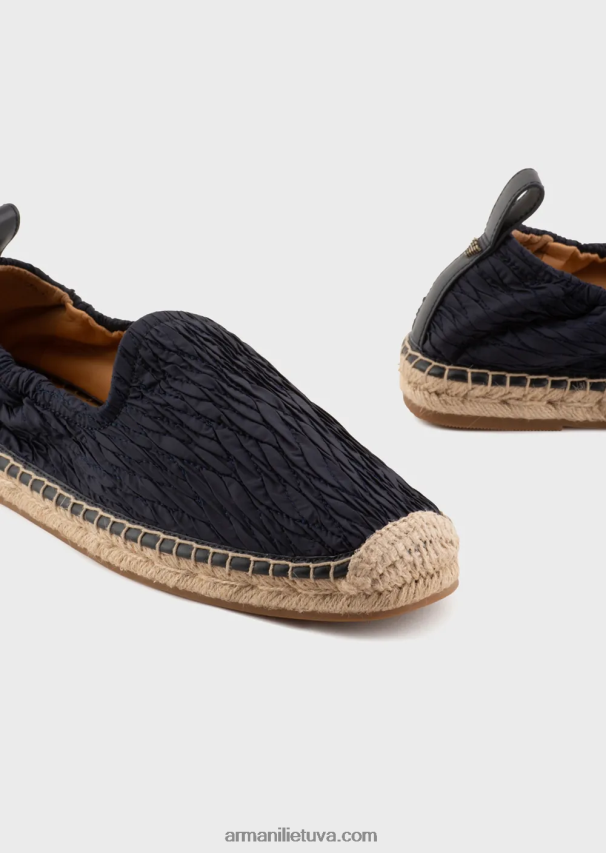 vyrų tamsiai mėlyna Armani klostuotos nailoninės espadrilės 02482X1851