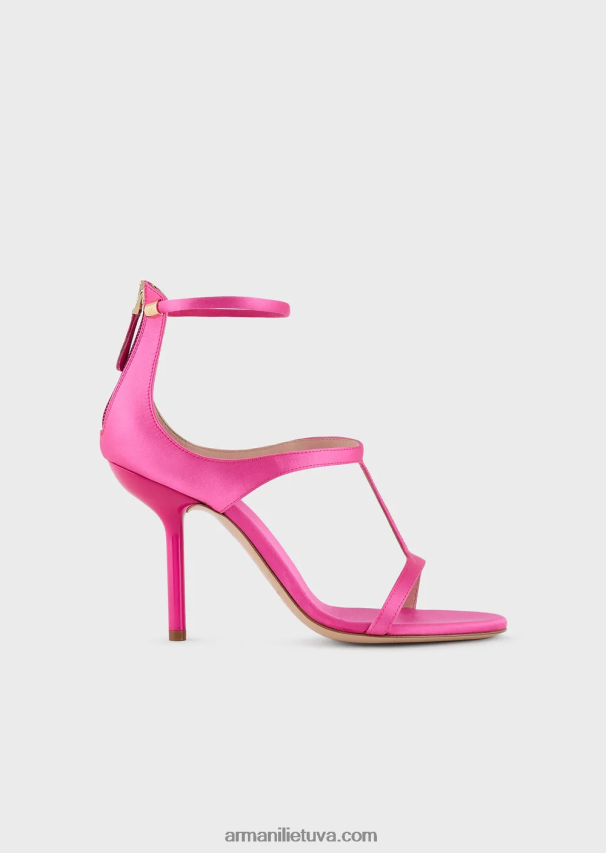 moterys fuksija Armani satino t-sandalai su aukštakulniais 02482X520