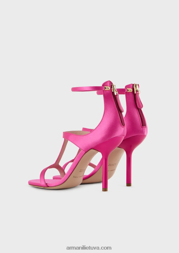 moterys fuksija Armani satino t-sandalai su aukštakulniais 02482X520