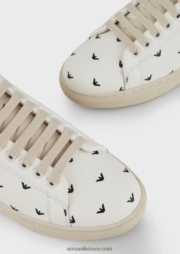 moterysArmani minkšti odiniai sportbačiai su 3d ereliu 02482X545