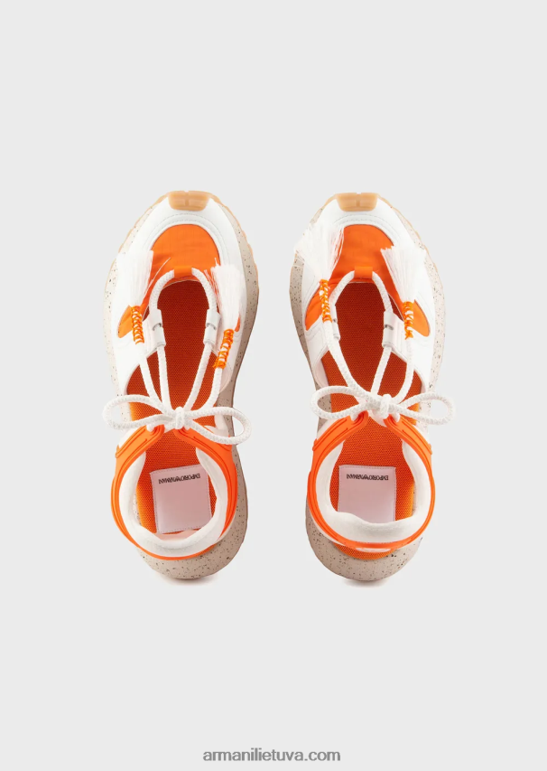 moterysArmani tvarios kolekcijos perdirbtos odos perforuoti sportbačiai 02482X574