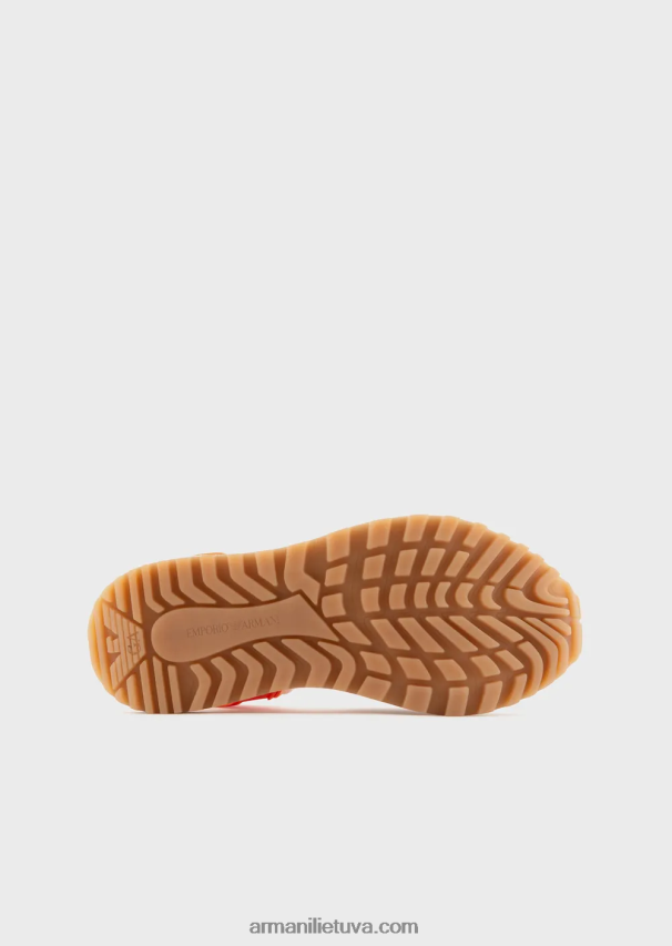 moterysArmani tvarios kolekcijos perdirbtos odos perforuoti sportbačiai 02482X574