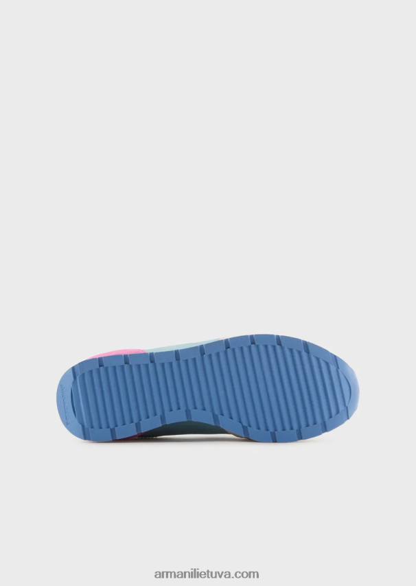 moterys daugiaspalvis Armani zomšiniai ir nailoniniai sportbačiai su per dideliu ereliu 02482X563