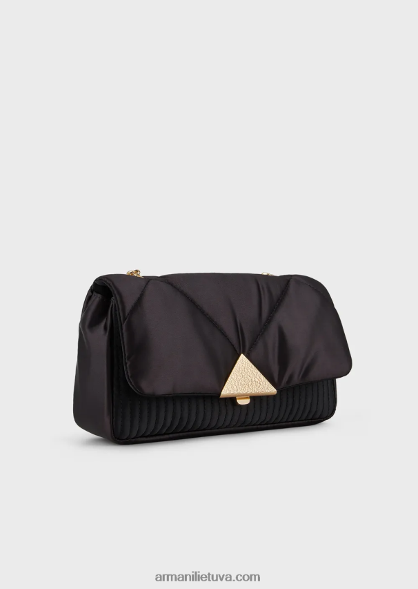 moterys dvispalvis Armani dygsniuotas atlasinis sankabos krepšys su petnešėlėmis 02482X620