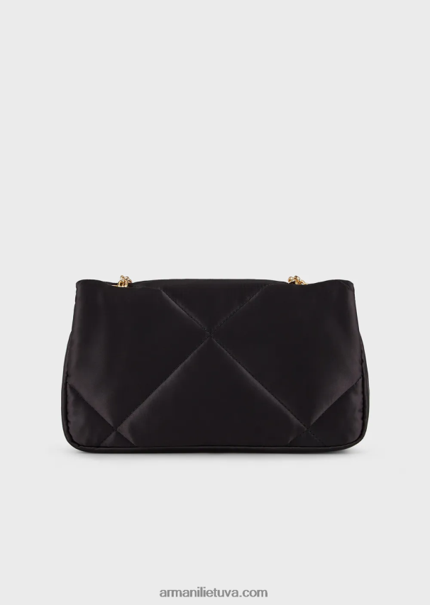 moterys dvispalvis Armani dygsniuotas atlasinis sankabos krepšys su petnešėlėmis 02482X620