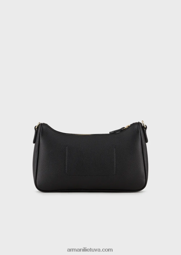 moterys juodas Armani Baguette maišelis su elnio raštu 02482X622