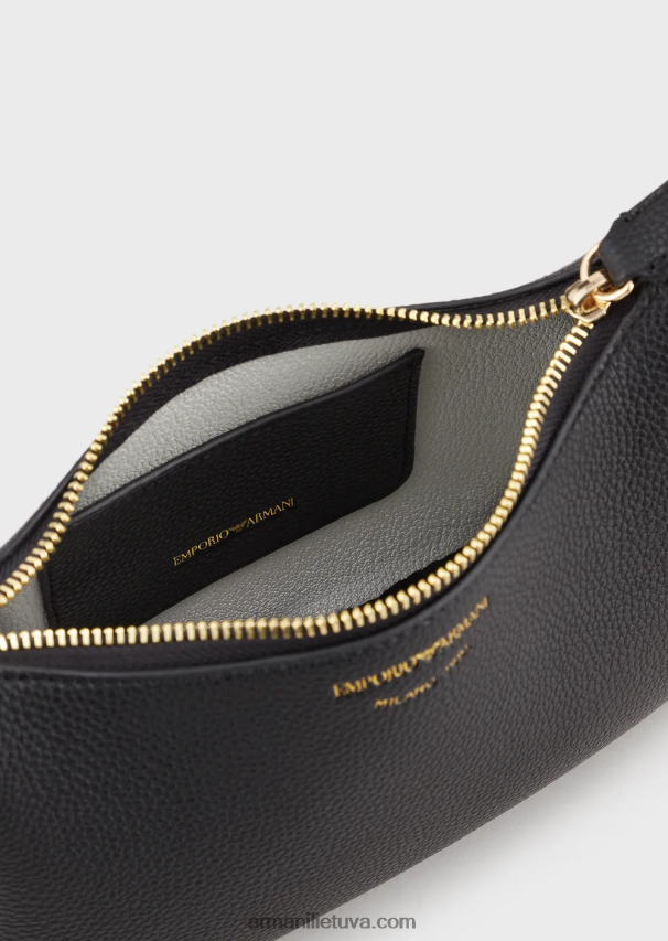 moterys juodas Armani Baguette maišelis su elnio raštu 02482X622