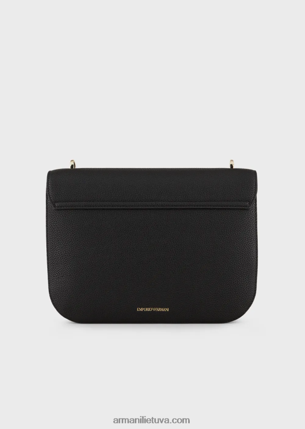 moterys juodas Armani Krepšys ant pečių su elnio rašto atvartu 02482X615