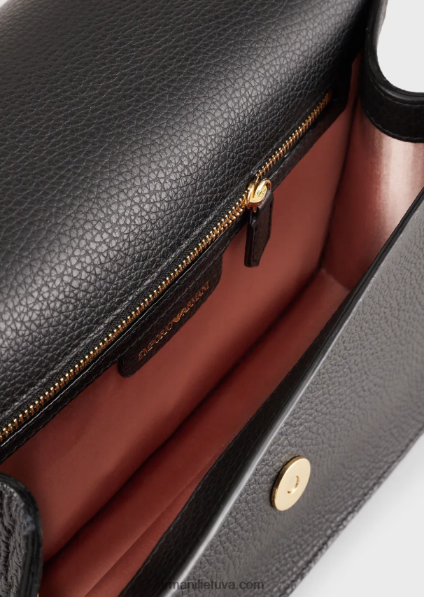 moterys juodas Armani elnio oda marginta odinė pečių krepšys su kortelių laikikliu 02482X610