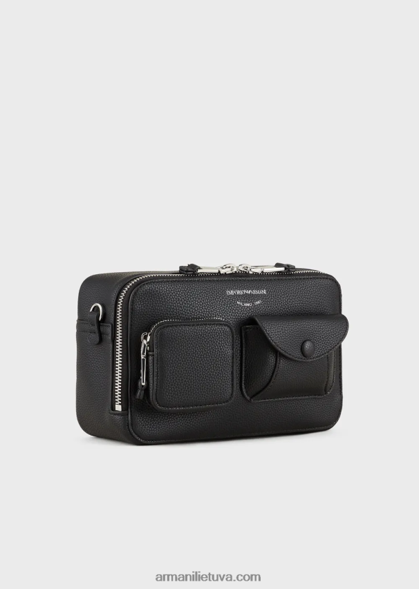moterys juodas Armani elnio rašto myea fotoaparato dėklas su dirželiu per petį 02482X617
