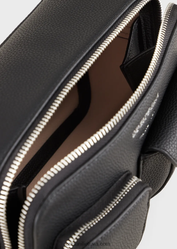 moterys juodas Armani elnio rašto myea fotoaparato dėklas su dirželiu per petį 02482X617