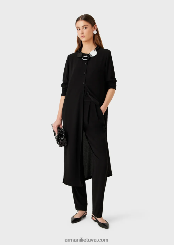 moterys juodas Armani satino sankabos krepšys su blizgučiais ir petnešėlėmis 02482X619