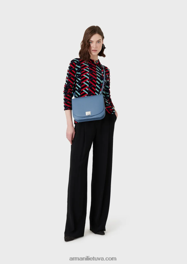 moterys mėlyna Armani Krepšys ant pečių su elnio rašto atvartu 02482X616