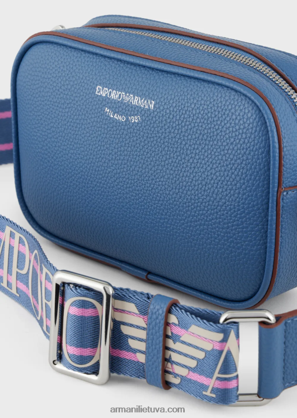 moterys mėlyna Armani elnio atspaudo fotoaparato dėklas su peties dirželiu 02482X587